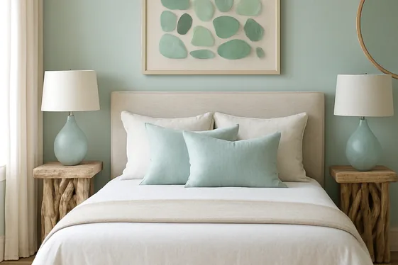 Sea Glass-Inspired Bedroom Decor illustration