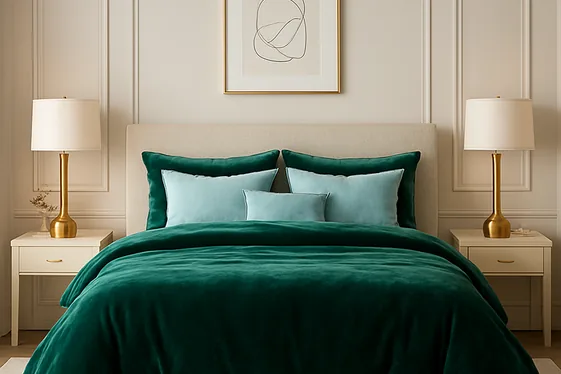 Emerald Green with Pale Blue Accents for Luxury illustration