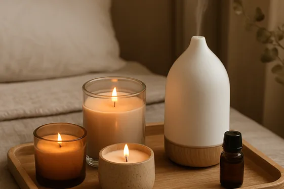 Personalizing with Earthy Scented Candles and Essential Oils illustration