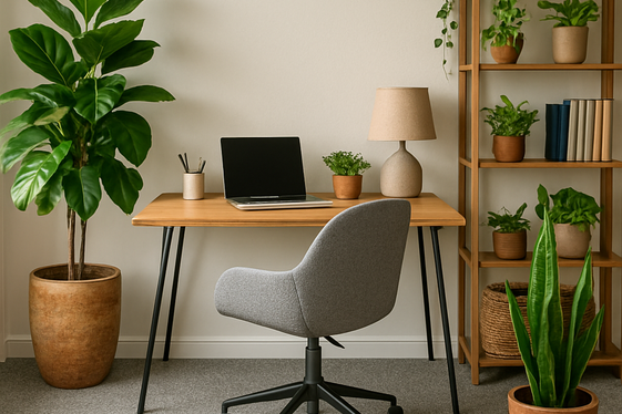 Integrating Plants with Grey Carpet for a Fresh Look illustration