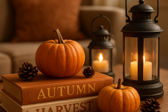 Create a Coffee Table Vignette with Seasonal Books and Decor illustration