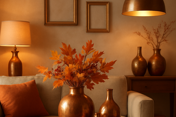 Display a Mix of Warm Metallics like Copper and Bronze illustration