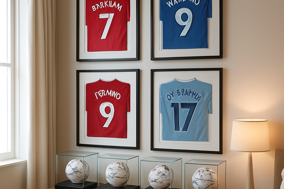 Framed Jerseys and Signed Footballs as Focal Points illustration