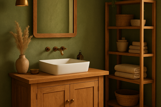 Mixing Green with Natural Wood Elements illustration