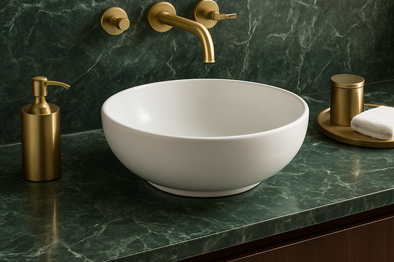 Incorporating Green Marble or Quartz Countertops illustration