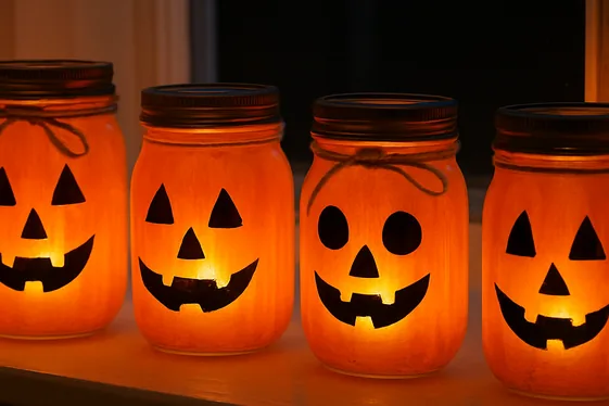 DIY Halloween Mason Jar Lanterns for Storage and Light illustration