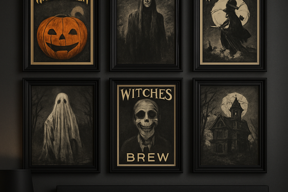 Create a Haunted Gallery Wall with Spooky Prints illustration