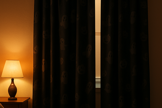 Use Blackout Curtains with Halloween Patterns illustration