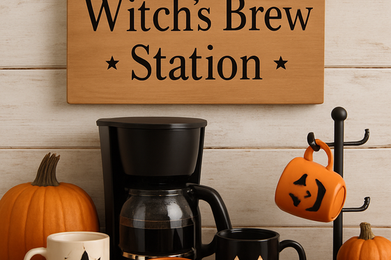 Personalized Halloween Coffee Bar Signage illustration