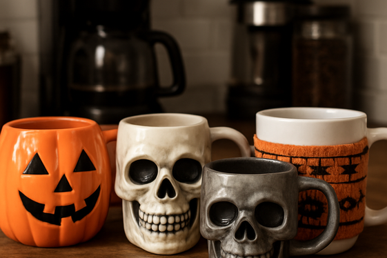 Witchy Coffee Mugs & Cozy Sleeves illustration