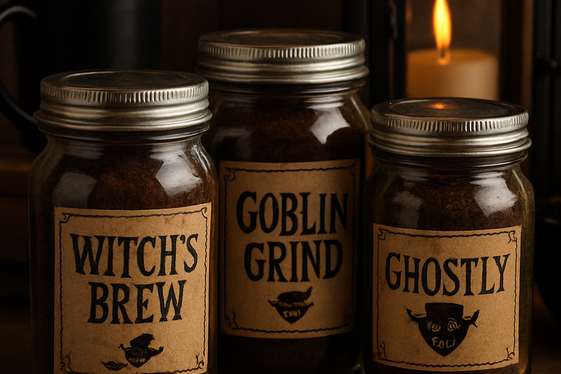 Creepy Coffee Labels for a Themed Touch illustration