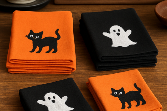Batty Tea Towels and Napkins illustration