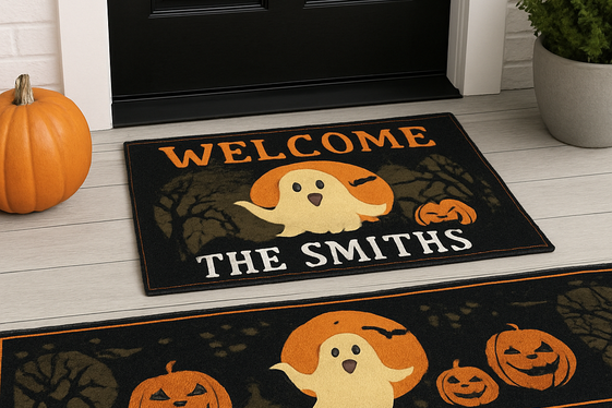 Personalized Halloween Door Mats and Rugs illustration