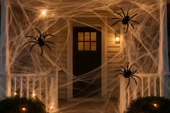 Creepy Crawly Decor: Fake Spiders and Webs illustration