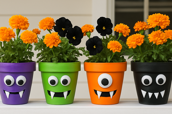 Monster-Themed Planters and Pots illustration