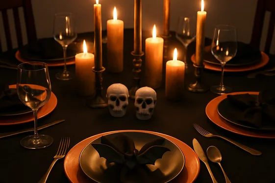 Themed Table Settings for Halloween Dinner Parties illustration