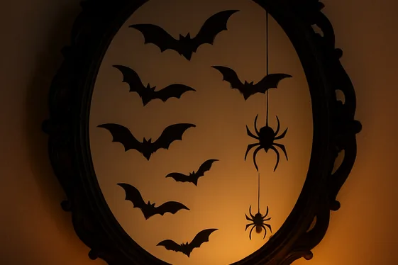 Gothic Mirrors and Framed Shadow Art illustration