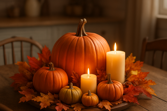 Pumpkin-Themed Centerpiece for Your Kitchen Table illustration