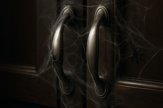 Spider Web Details on Cabinet Handles illustration