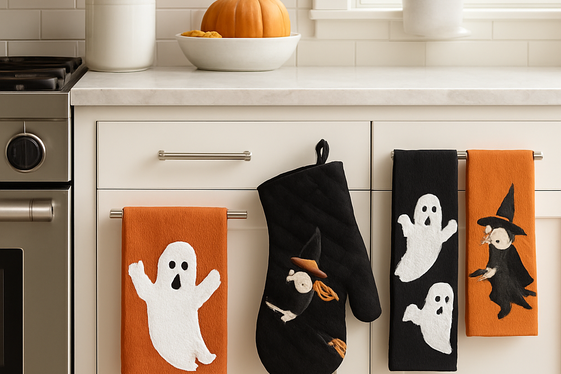 Witchy Dish Towels and Oven Mitts for Practical Flair illustration