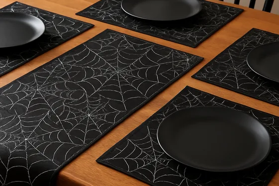 Spider Web Table Runners and Placemats illustration