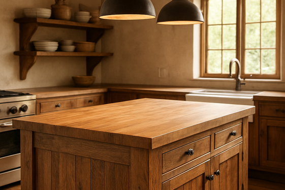 Add a Butcher Block Surface for Rustic Charm illustration