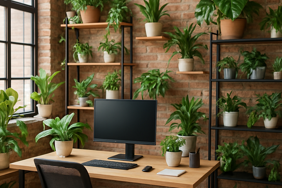 Incorporate Plants to Enhance Mood and Air illustration