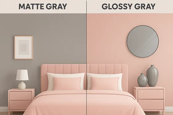 Contrast Choices: Matte vs. Glossy Gray Finishes illustration