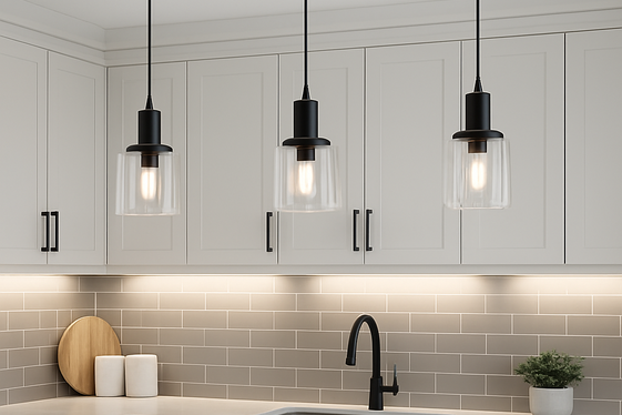 Lighting Choices to Highlight White and Gray Kitchens illustration