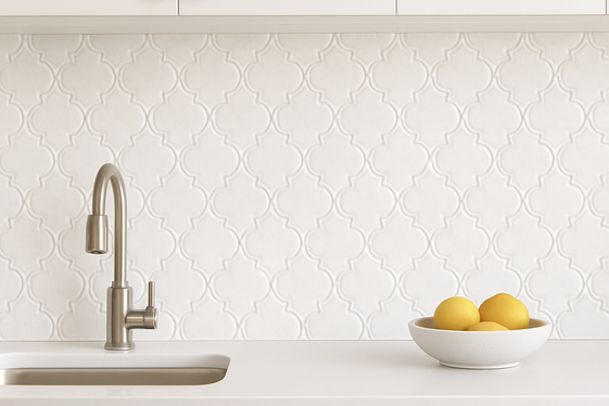 Add Patterned White Backsplashes for Visual Interest illustration
