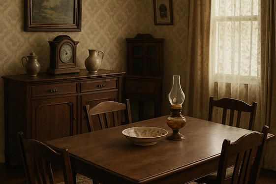 Vintage Charm with Antique Furniture and Decor illustration