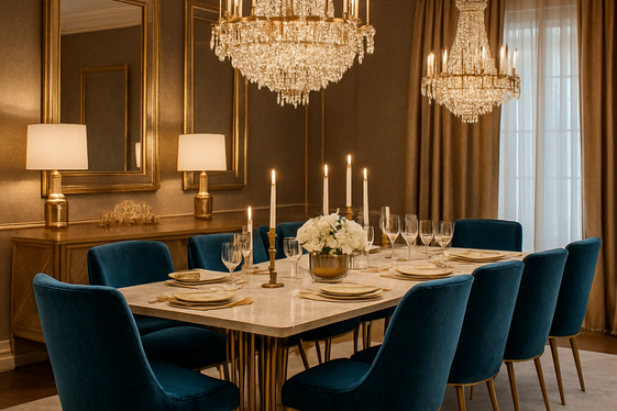 Luxurious Glam Dining Rooms with a Touch of Opulence illustration