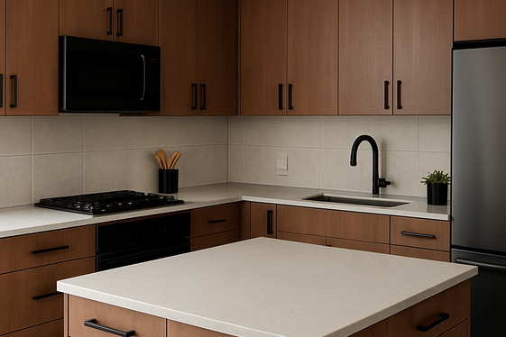 Brown Cabinets with Black Accents for Boldness illustration