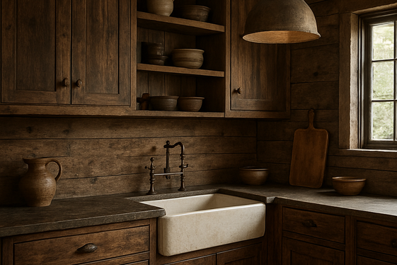 Distressed Brown Cabinets for Rustic Charm illustration