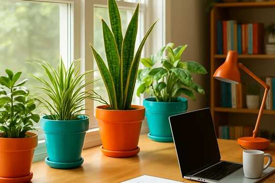 Incorporate Colorful Indoor Plants and Pots illustration