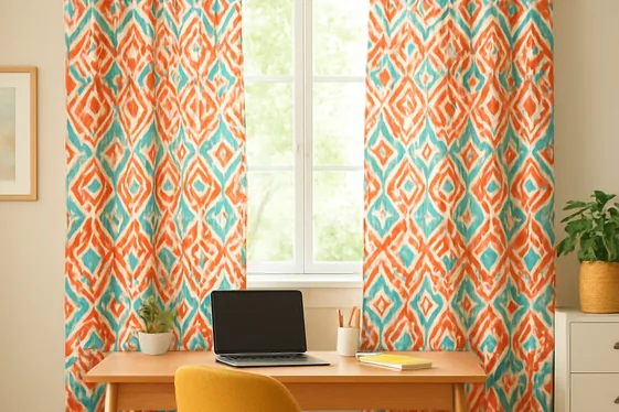 Add Patterned Curtains or Blinds with Bright Colors illustration