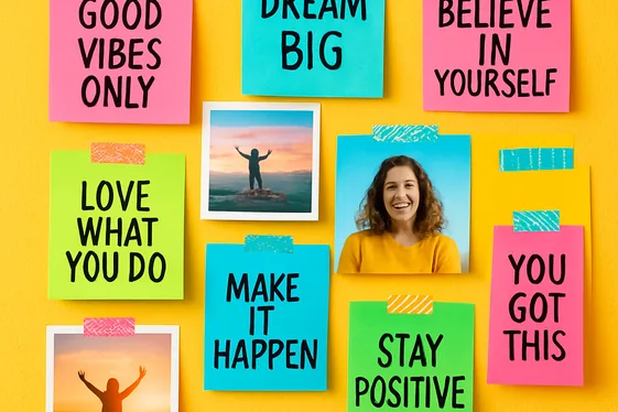 Create a Colorful Vision Board Wall for Daily Inspiration illustration