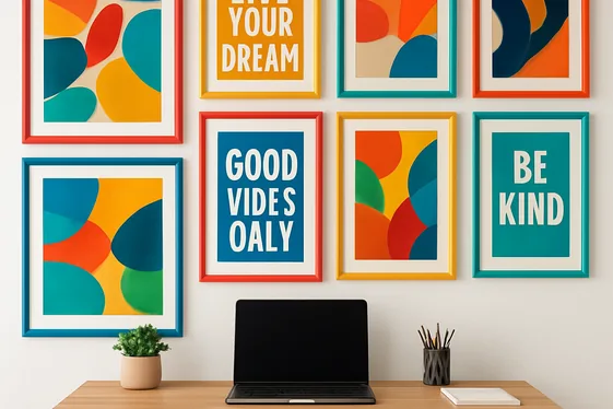 Use Art Prints and Posters with Bold Colors illustration