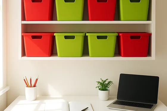 Bring in Colorful Storage Bins and Organizers illustration