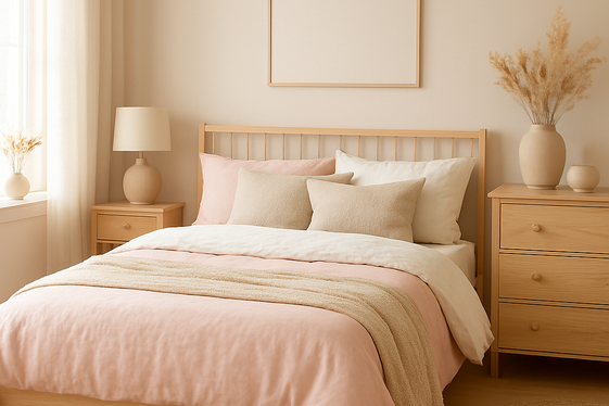 Soft Neutrals and Pastels in Swedish Bedroom Design illustration