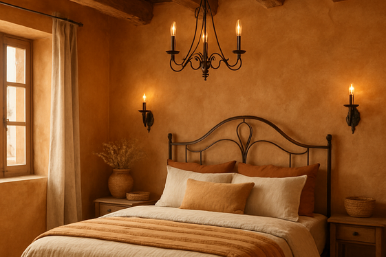 Rustic Italian Bedroom Style with Warm Natural Elements illustration