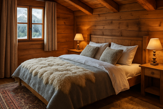 Embodying Austrian Alpine Warmth with Wood and Textures illustration