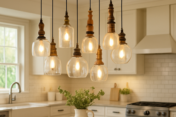 Farmhouse Kitchen Island Lighting: Multi-Layer Pendants illustration