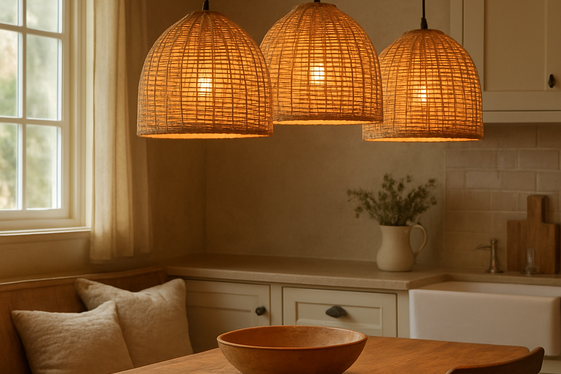 Natural Fiber Lampshades for Textured Warmth illustration