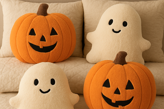 Plush Halloween-Themed Pillows illustration
