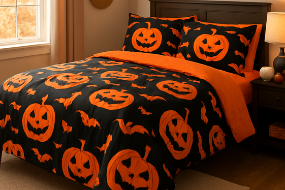 Classic Black and Orange Bedding Sets illustration