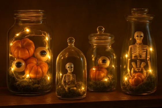 Terrariums and Jars with Eerie Contents illustration