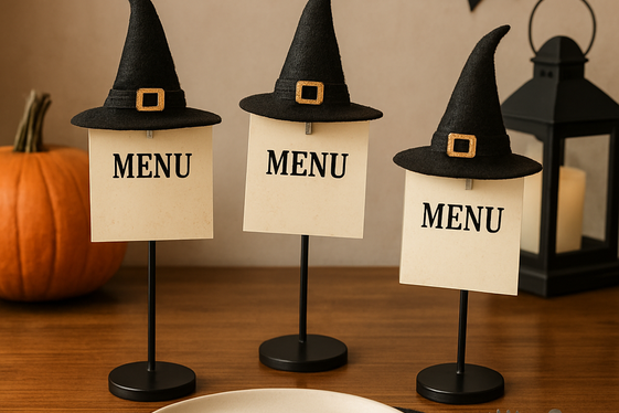 Witch Hat Menu Holders for a Fun Twist illustration