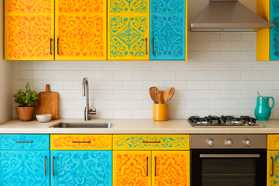 Play with Patterns Using Colorful Cabinet Doors illustration