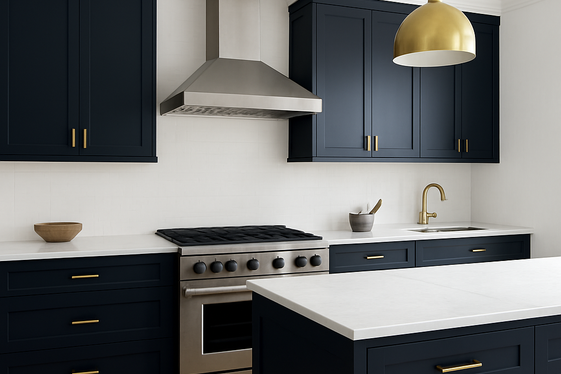 Bring in Contrast with Dark Cabinets and Light Walls illustration
